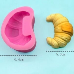 3D Croissant Chocolate & Candy Food-Grade Silicone Mold (Pink, Single Cavity)