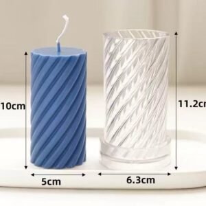 TwirlPillar Pro – 3D Spiral Bar & Candle Silicone Mold (Tall Form)