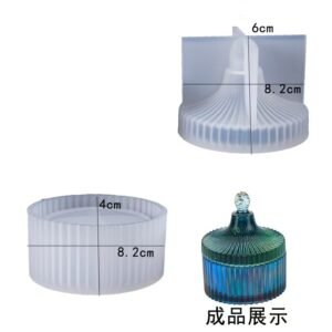 Round Fluted Container Silicone Mold – Resin & Gypsum Casting