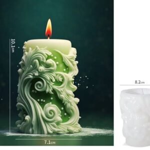 Green Relief Pillar Candle Mold