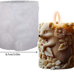 Decorative floral Hedgehog Candle Silicone Mold
