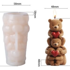 Triple Bear Candle Silicone Mold