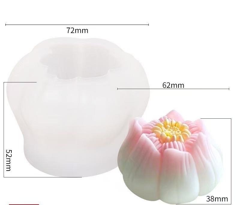 Peony Petal Sphere Silicone Candle Mold