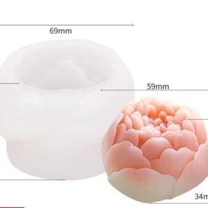 Peony Bloom Round Silicone Candle Mold