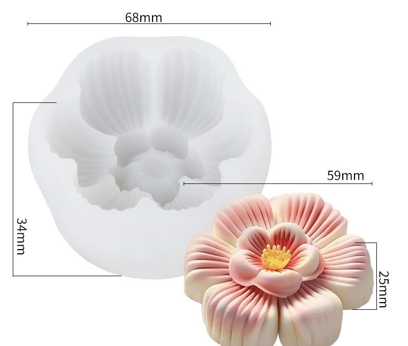 Peony Bloom Mini Silicone Candle Mold