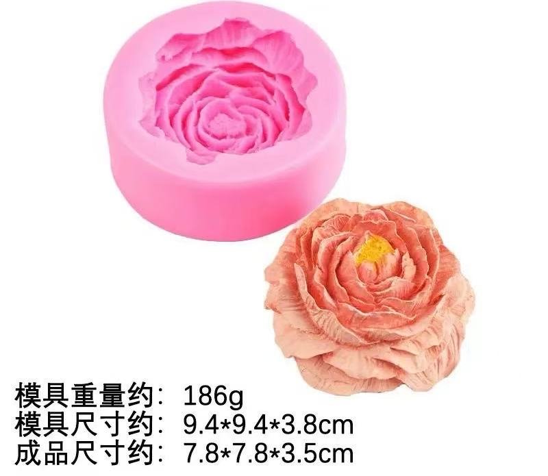 Rose Round Silicone Candle Mold