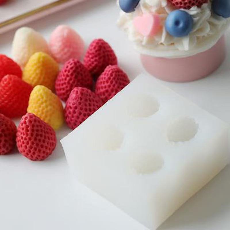 Strawberry 3D Silicone Wax Melt Mold