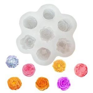 7-Rose Cluster Silicone Candle Mold