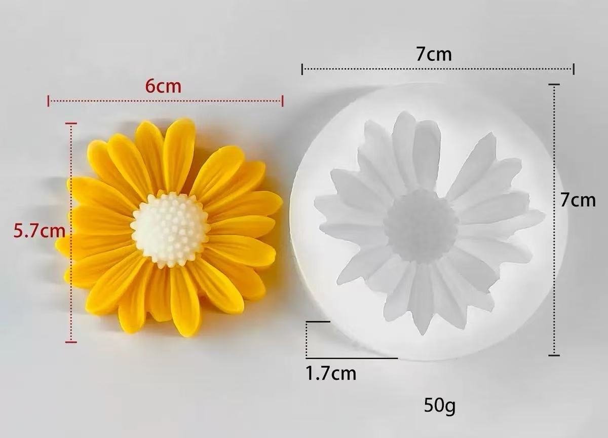 Rose Flower Round Silicone Candle Mold