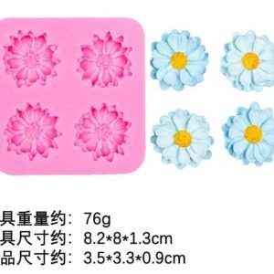4-Cavity Bloom Flower Silicone Candle Mold
