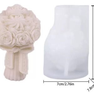 Rose Bouquet Ball + Cylinder Base Silicone Candle Mold