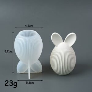 Ribbed Bunny Silicone Candle Mold