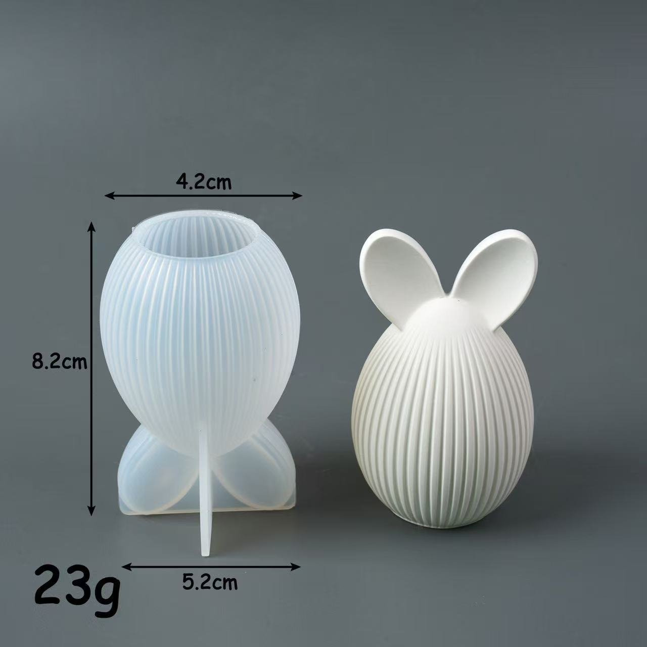 Ribbed Bunny Silicone Candle Mold