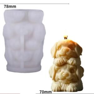 Puppy Stack 3D Pillar Silicone Candle Mold