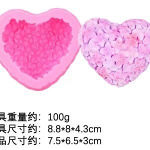 Hydrangea Heart Silicone Candle Mold