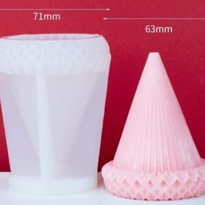 Geometric Lotus-Base Pillar Silicone Candle Mold