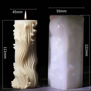 Flowing Ridges Pillar Silicone Candle Mold