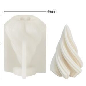 Spiral Tear-Drop Pillar Silicone Candle Mold