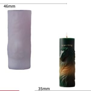 Tall Lion Head Pillar Silicone Candle Mold