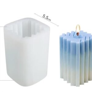 House-Top Ribbed Pillar Silicone Candle Mold