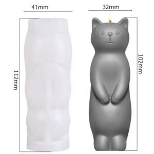 Cat-Shaped Cylindrical Silicone Candle Mold
