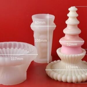 Layered Christmas Tree + Cylinder + Holder Candle Mold Set