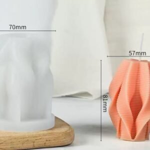 Cylindrical Ripple-Wave Silicone Candle Mold