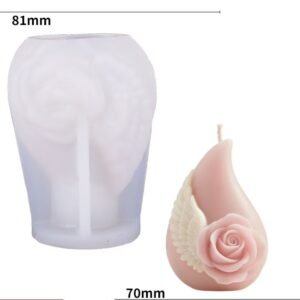 Rose-Wing Teardrop 3D Silicone Candle Mold (Pillar)