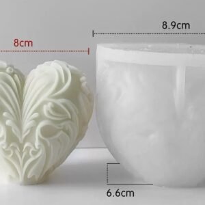 Heart-Shaped 3D Embossed Candle Mold (Silicone)
