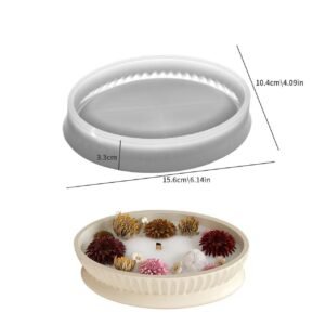 Oval Geometric-Ridge Silicone Candle Mold